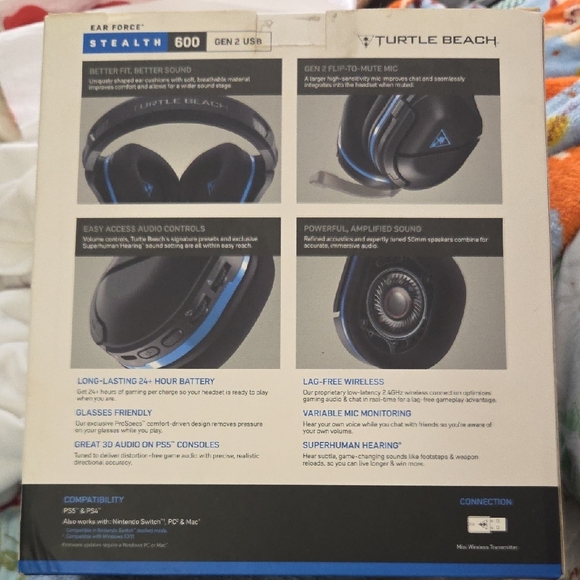 Turtle Beach Stealth 600 Gen 2 USB Wireless Gaming Headset - Black and Blue - Picture 2 of 2